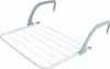 A white and gray drying rack for laundry, designed to hang on a balcony or railing. Podgląd zdjęcia produktu