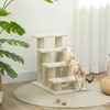 Pawhut Paws Treppe für Katzen und Hunde, 4 Stufen, beige, Produktbild-Vorschau 2