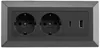 Blocco presa ChiliTec 2 pieghe USB-A USB-C PD antracite Anteprima dell’immagine prodotto 2