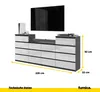 Komoda Anthrazit/Šedá barva s bílým lesklým povrchem, 14 Náhled obrázku produktu 2