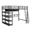 Hochbett mit Schreibtisch, Regal und Lattenrost, 140x200 Produktbild-Vorschau 8