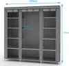 Intirilife Armoire pliante 150x175x45 cm en CASH GRIS - Voir les images du produit 2