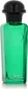 A product shot of a green perfume bottle with a black cap. Voir les images du produit
