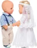 Robe de mariée de poupée Sissi avec voile, taille 28-35 cm Voir les images du produit 3