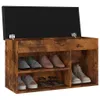 vidaXL Panca per scarpe con cuscino in rovere fumé 80x30x47 Anteprima dell’immagine prodotto 3
