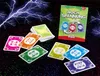 A card game with multiplication problems displayed on the cards, set against a dark, stormy background with lightning. Náhled obrázku produktu