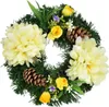 Podzimní věneček se sv. žlutými chryzantémami Ø20 cm Náhled obrázku produktu 1