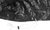 A close-up view of the bottom edge of a black, oval-shaped PVC cover, showing a white drawstring with a black plastic toggle. Podgląd zdjęcia produktu