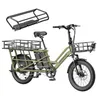 20 Zoll Elektrofahrrad mit Kindersitze Vorderkorb E Bike Produktbild-Vorschau 1