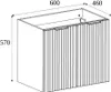 Badezimmerschrank, Weiß + silberner Griff, 60 x 57 x 46 cm Produktbild-Vorschau 2