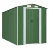 vidaXL Casetta da giardino Verde 192x357x223 cm Acciaio Anteprima dell’immagine prodotto 1
