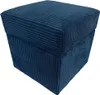 A blue corduroy ottoman is shown against a white background. Náhled obrázku produktu
