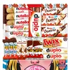 A collage of various chocolate bars and candies. Produktbild-Vorschau