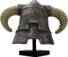 A replica helmet with horns on a display stand. Podgląd zdjęcia produktu