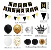 Geburtstagsdekorationsset Schwarz Gold Party Set Produktbild-Vorschau 2