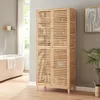 A bathroom with a bathtub and a tall wooden cabinet. Produktbild-Vorschau