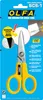 The image shows the packaging of a pair of Olfa scissors, with the scissors themselves prominently displayed. Anteprima dell’immagine prodotto