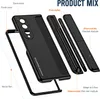 An exploded view of a phone case and its accessories, with labels indicating each part. Produktbild-Vorschau