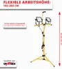 A yellow tripod work light with two adjustable lamps. Produktbild-Vorschau