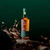 A bottle of Glenfiddich 16 Year Old Scotch whisky is displayed prominently on a piece of textured wood, with a dark green background. Produktbild-Vorschau