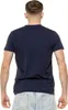 Back view of a person wearing a dark blue t-shirt and light blue jeans. Produktbild-Vorschau