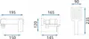 Technical drawing showing dimensions of a shower faucet and shower head. Náhled obrázku produktu