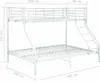 vidaXL Etagenbettgestell Weiß Metall 140x200 cm/90x200 cm Produktbild-Vorschau 8