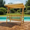Balançoire hollywoodienne Nature/Beige Bois Banc de jardin Voir les images du produit 1