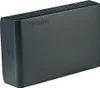 A black external hard drive is shown from a slightly elevated angle against a white background. Produktbild-Vorschau