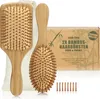 com-four® 2er Set Natur-Haarbürste aus Bambus - Produktbild-Vorschau 1