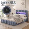 INONEFT čalúnená posteľ 180x200 cm s LED osvetlením a USB-C Náhľad obrázku produktu 3