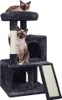 A multi-level cat tree with two cats on it, set against a white background. Podgląd zdjęcia produktu