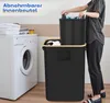 Wäschekorb mit Deckel Schwarz, 150L Wäschesammler, Produktbild-Vorschau 5
