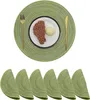 OKWISH 6er Set Tischsets Abwaschbar Rund, Platzsets Blau Produktbild-Vorschau 6