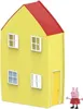A yellow house with a red roof and a small pink pig figurine. Náhľad obrázku produktu