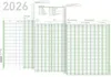 A planner for the year 2026, showing multiple months laid out in a grid format. Produktbild-Vorschau