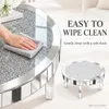 Vrygle table basse ronde argent Ø80 cm, table miroir verre Voir les images du produit 4