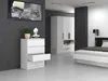 Komoda biela so štyrmi zásuvkami, nočný stolík do spálne, Náhľad obrázku produktu 4