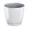 A white plant pot with a saucer, isolated on a white background. Náhled obrázku produktu
