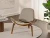 Fauteuil design DAHL - beige foncé / noyer Voir les images du produit 1