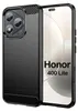 A black phone case is shown next to a phone displaying the brand and model name. Produktbild-Vorschau