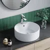 Waschbecken Aufsatzwaschbecken rund aus Keramik Weiß mit Produktbild-Vorschau 4