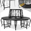 A black metal garden bench designed to surround a tree. Produktbild-Vorschau