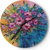 Wanduhr - Rund - Glasuhr - Blumenstrauß Blumen Öl - 30x30cm Produktbild-Vorschau 1