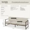 Product information and dimensions for a garden sofa. Náhled obrázku produktu