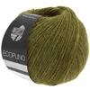 A ball of green yarn with a label. Produktbild-Vorschau