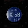 Close-up of a digital watch face displaying time and other information. Produktbild-Vorschau