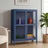 Sideboard ’Säkylä’ Stahl mit 2 Glastüren geriffelt 84 x 64 Produktbild-Vorschau 1