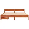Möbel Massivholzbett ohne Matratze Wachsbraun 180x200 Produktbild-Vorschau 4