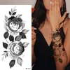 6Teile/los 3D Realistische Große Blume Temporäre Tattoos Produktbild-Vorschau 3